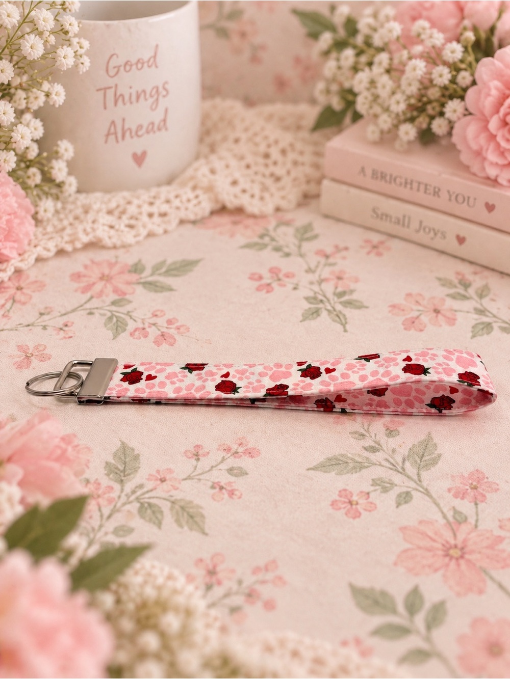 Rose Keychain Wristlet